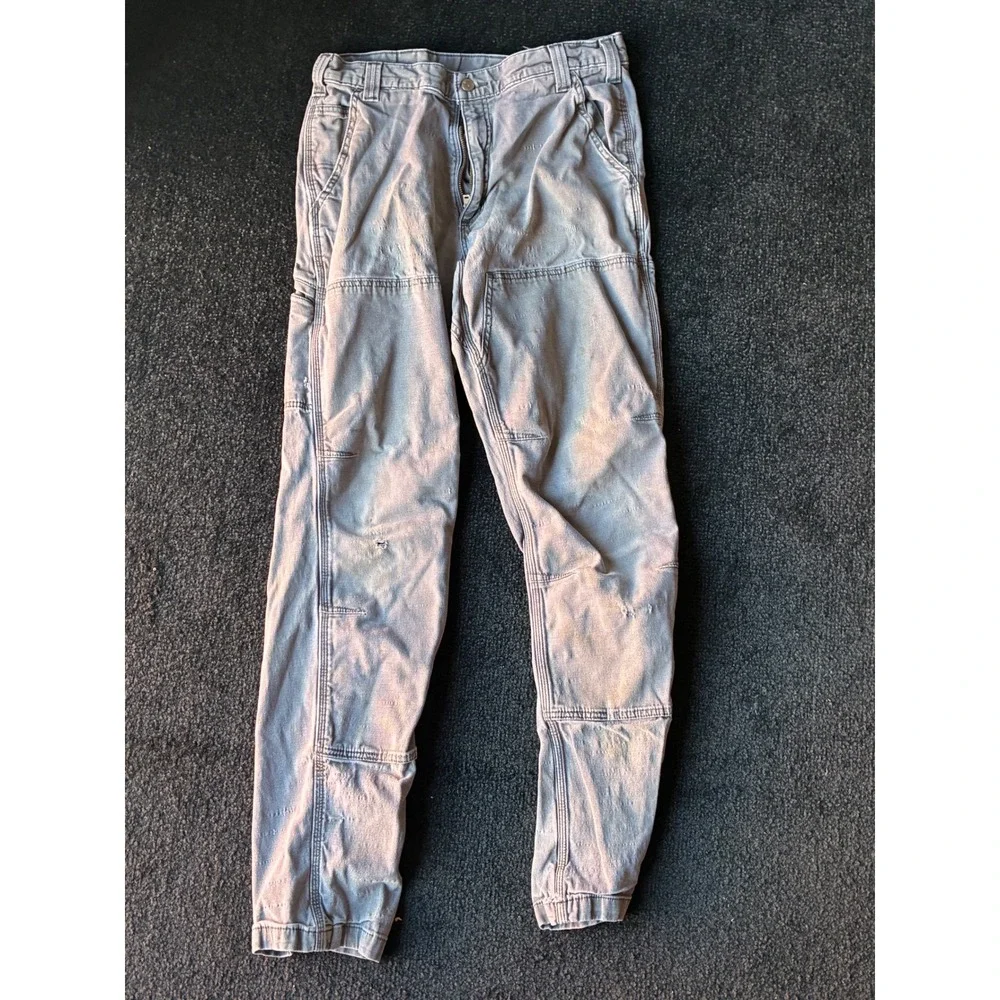 Carhartt Mens Relaxed Fit Utility Work Pants Grey 102802-029 36x34 Jogger Cuff